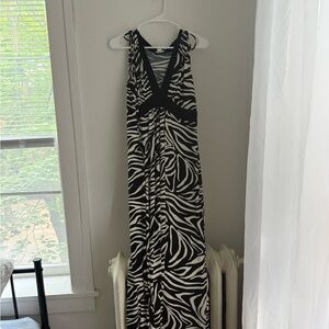 Black and White Zebra Print Maxi Dress